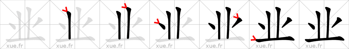 Chinese Hanzi stroke order for 业