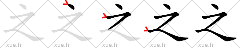 Chinese Hanzi stroke order for 之