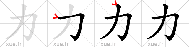 Chinese Hanzi stroke order for 力