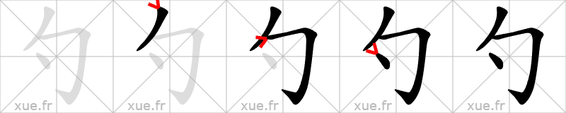 Chinese Hanzi stroke order for 勺