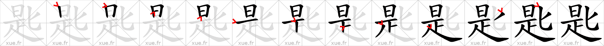 Chinese Hanzi stroke order for 匙