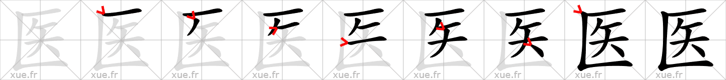Chinese Hanzi stroke order for 医