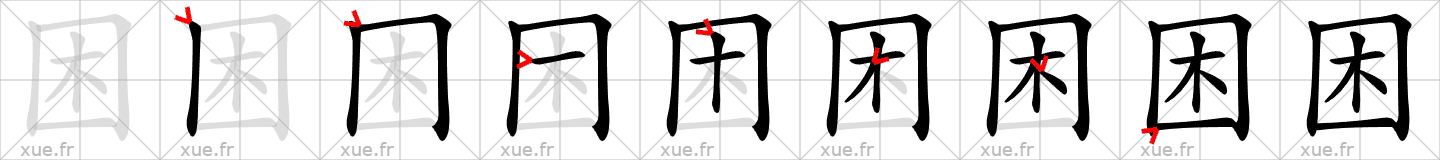 Chinese Hanzi stroke order for 困