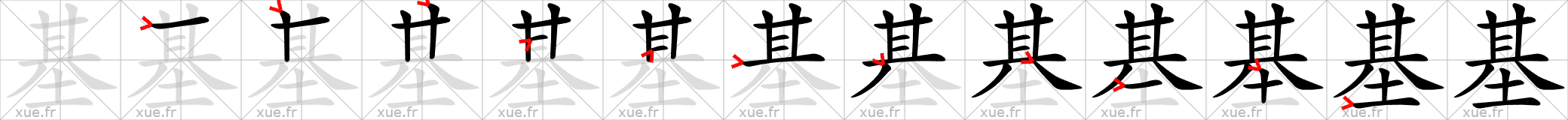 Chinese Hanzi stroke order for 基