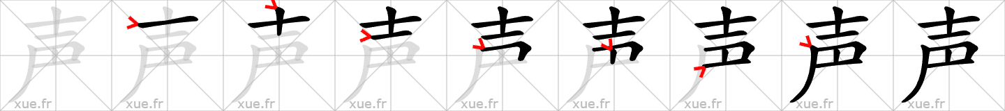 Chinese Hanzi stroke order for 声