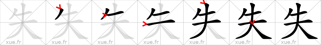 Chinese Hanzi stroke order for 失