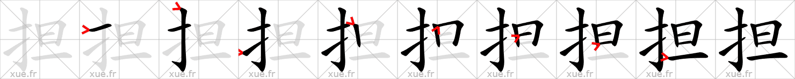 Chinese Hanzi stroke order for 担