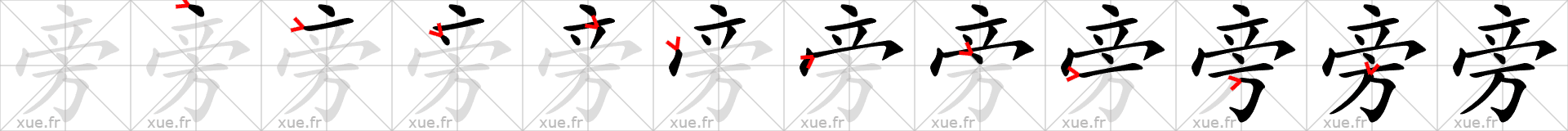 Chinese Hanzi stroke order for 旁