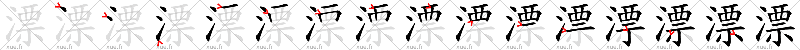 Chinese Hanzi stroke order for 漂