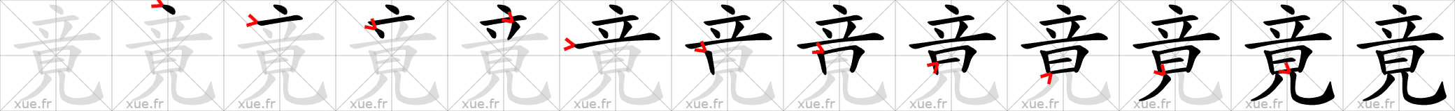 Chinese Hanzi stroke order for 竟