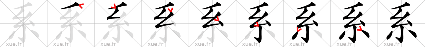 Chinese Hanzi stroke order for 系