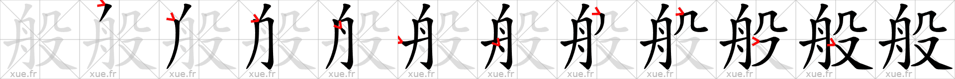 Chinese Hanzi stroke order for 般