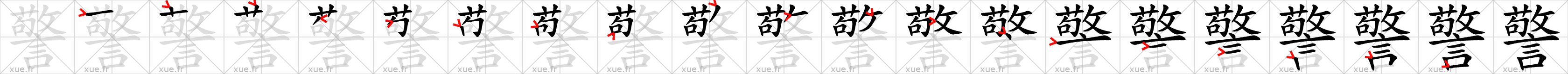 Chinese Hanzi stroke order for 警
