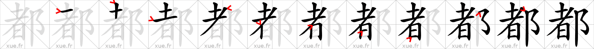 Chinese Hanzi stroke order for 都