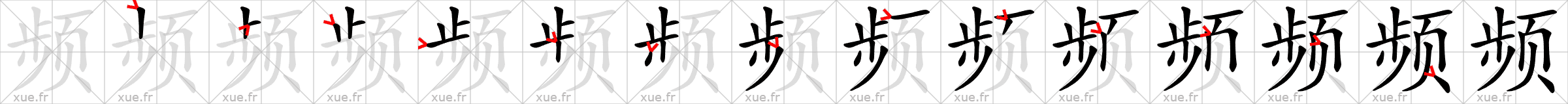 Chinese Hanzi stroke order for 频